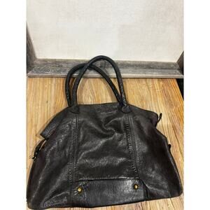 JJ Winters Black Leather Hobo Bag Slouchy Boho Shoulder Bag Y2K Soft Leather